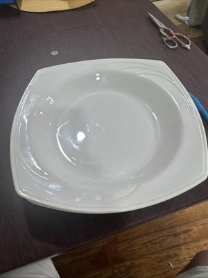 SYRACUSE CHINA SLENDA 896 ROYAL RIDEAU 11 1/2  SQ RIM SERVING BOWL New Looking
