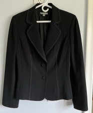 Chic Ann Taylor Button Front Blazer Jacket Women's 10 - Excellent Condition