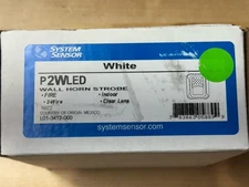 SYSTEM SENSOR P2WLED Wall Horn Strobe White Fire Alarm Indoor Clear Lens