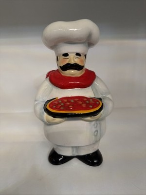 Pizza Chef Grated Cheese Shaker Ceramic Kitchen Collectible