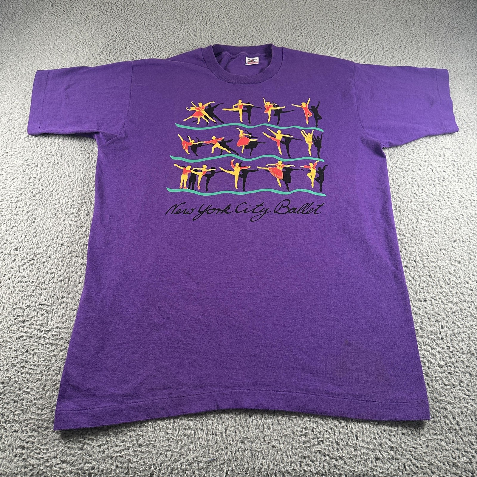 Camisa De Colección Ballet de la Ciudad de Nueva York Fruta del Telar Talla XL Camiseta Puntada Única Años 90