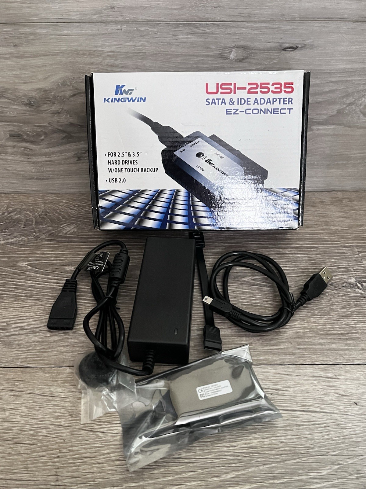 KINGWIN EZ-Connect USI-2535 USB 2.0 to SATA & IDE HARD-DRIVE W/ One Touch Backup