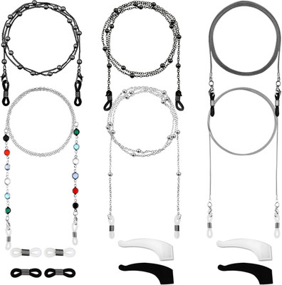 6 Stück Brillenketten Perlen eleganter Brillenhalter Brillenbandhalter Damen
