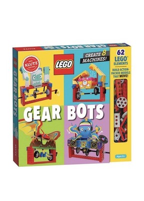 LEGO Klutz Gear Bots Kit-STEM Kinetic Model Building Set 62 LEGO Pieces NEW!