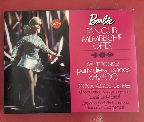 Vtg 1970 Mattel Barbie Fan Club Membership Kit W Salute To Silver #1885 SEALED