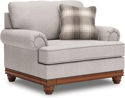 Stoughton Transitional Oversized Chair with Reversible Cushions, Light Gray