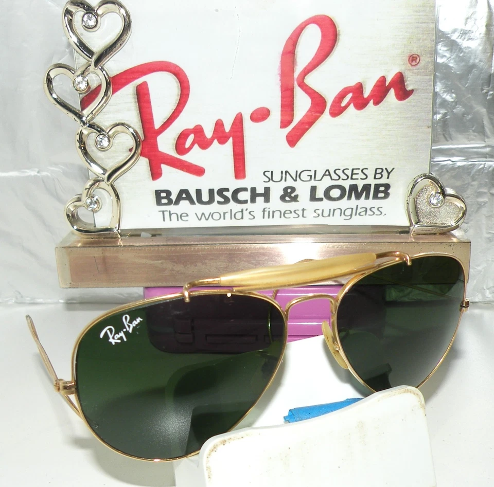 ÓCULOS DE SOL VINTAGE DÉCADA DE 1940 RAY BAN BAUSCH-LOMB 1/10 12k GF LOGOTIPO OUTDOORSMAN CAIXA AO RB - Imagem 4 de 4