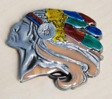Native American Belt Buckle Metal BU229