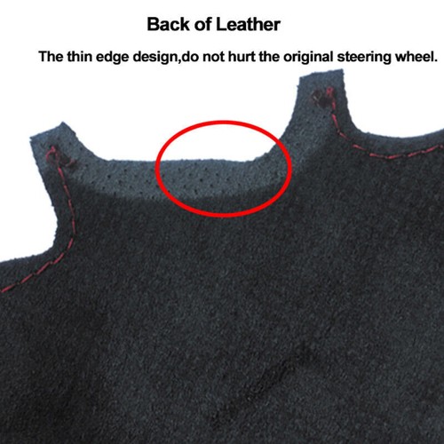New Anti Slip Black Leather Steering Wheel Stitch on Wrap Cover For BMW 525Li - Foto 6 di 10