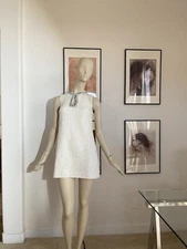 Irregular Self-Portrait Cream Sequin Boucle Mini Dress