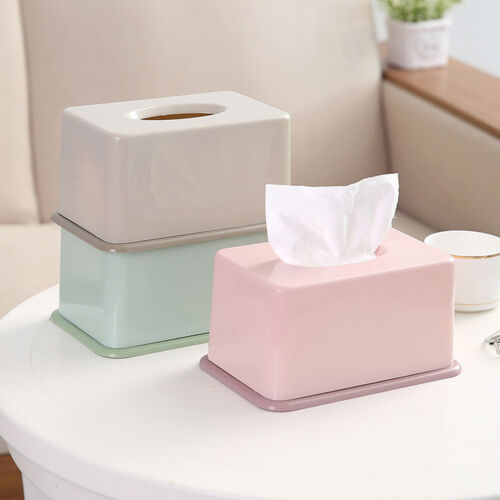 Tissue Box Solid Color Tissue Holder Large Opening Paper Case
