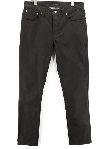 Nudie Jeans Düster Tim Herren W36/L36 Slim Fit Baumwolle Schwarz Coated Indigo