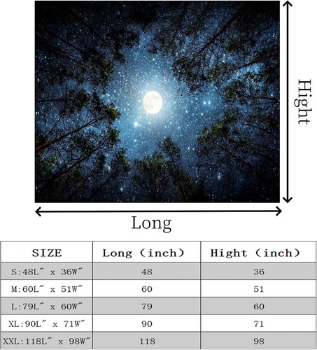 Forest Galaxy Starry Tapestry for Bedroom Ceiling, Blue Space Night Starry Sky M - Picture 6 of 6
