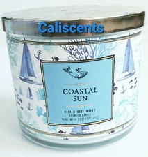 BATH AND BODY WORKS COSTAL SUN THREE WICK CANDLE LARGE 14.5 OZ  2020 EDT. NEW