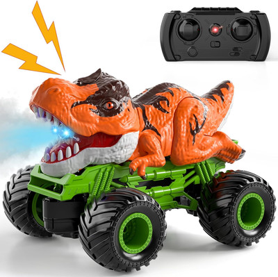 Remote Control Dinosaur Car for Boys Kids, 2.4Ghz RC Dinosaur Truck Toys for Tod