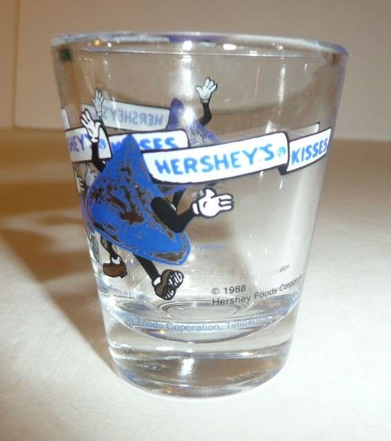 Hershey's Chocolate Kisses Shot Glass Vintage 1988 Hersheys Kiss