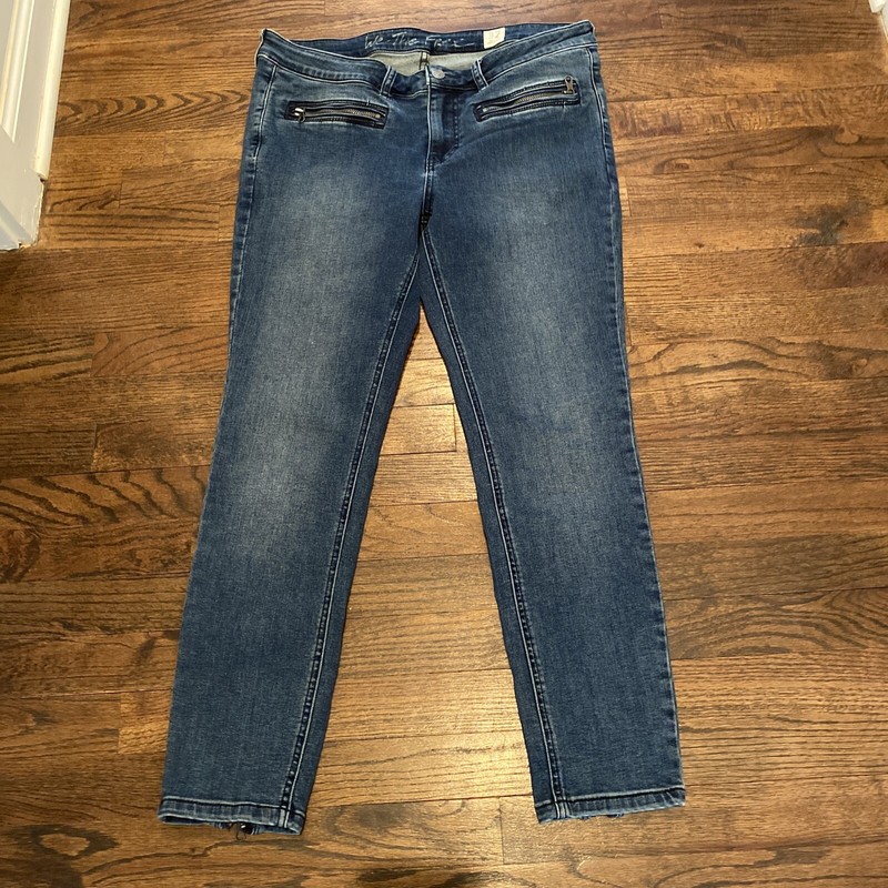 We The Free Women Denim Capris Low Rise Ankle Zip Pockets Size 32