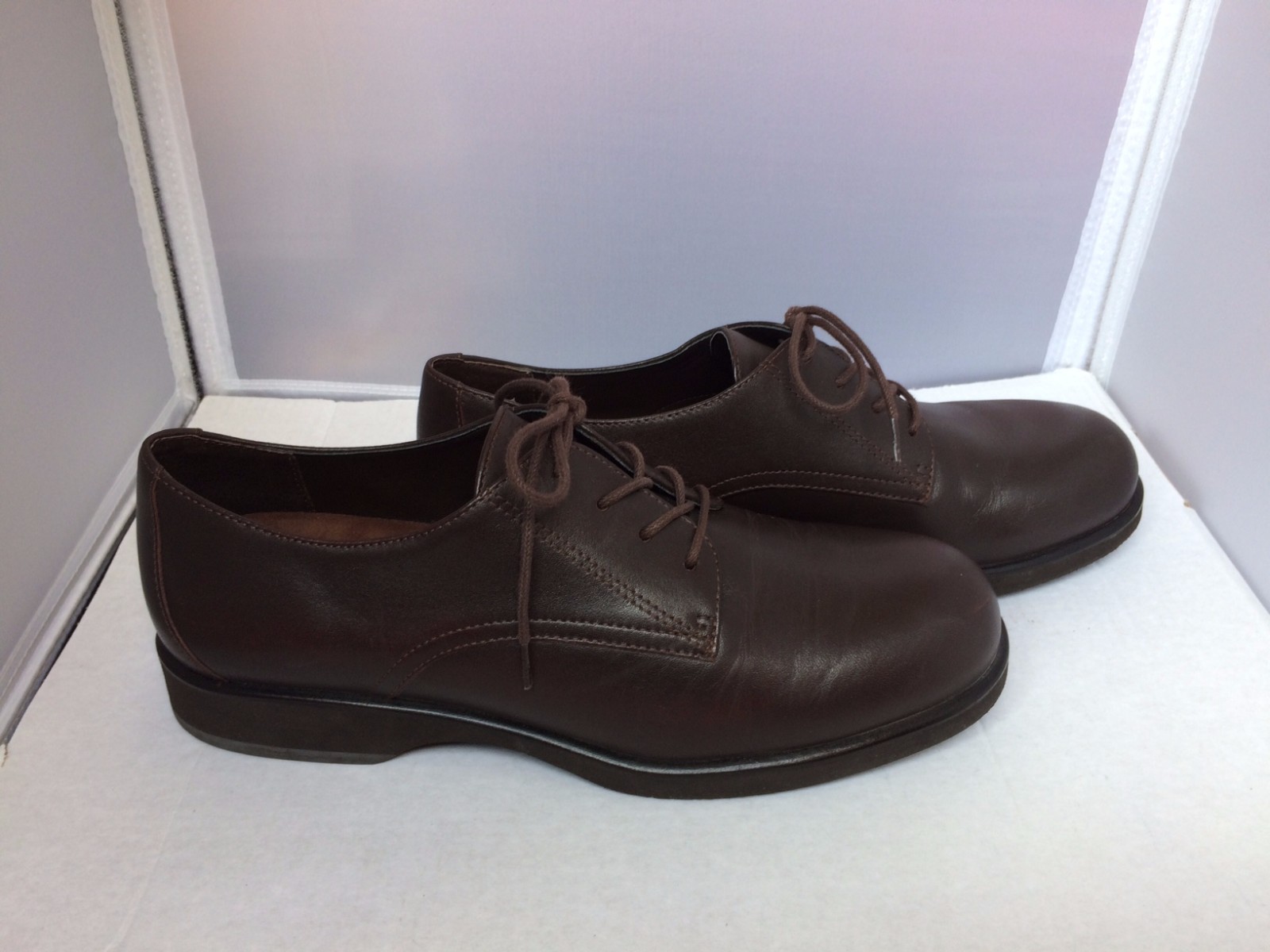 "Rockport" Comfort Lace Up Soft Leather Dress Shoes, Vibram Sole, Brown Size 7.5 eBay