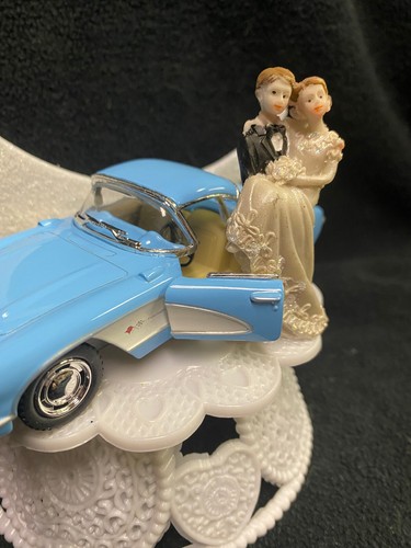 Corvette Chevy Clásico Veterinario AUTO BODA Topper Novio Top PASTEL Mussel Coche Deportivo - Imagen 3 de 8