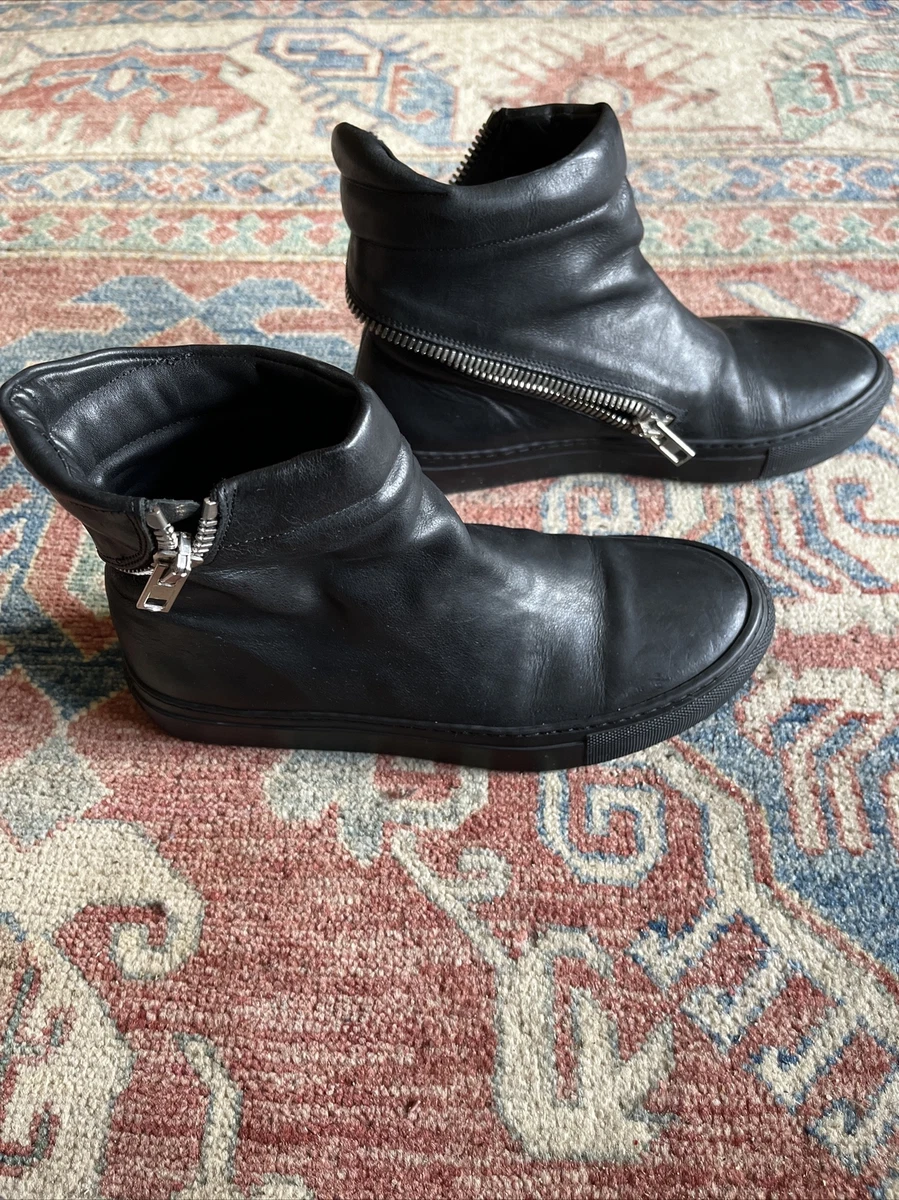 The Last Conspiracy Tobias Spiral zip leather sneakers boots 7.5