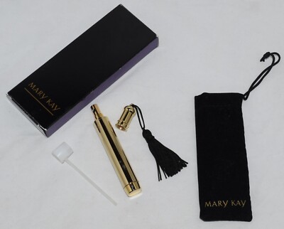 MARY KAY Refillable Gold Fragrance Atomizer w/Travel Pouch & Funnel - New In Box