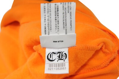 Chrome Hearts Men Off-White Hoodie Small Orange Black Logo