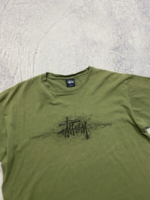 90s Vintage Stussy Made In USA Single Stitch Center Logo 90s Vintage Stussy Made In USA Single Stitch Center Logo