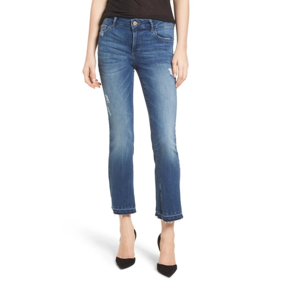 DL1961 Lara Instasculpt Cropped Flare Jeans in Elmwood Women s Size 26