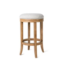 Maven Lane Round Backless Kitchen Swivel Stool, Weathered Oak, Counter Height