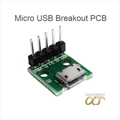 Micro USB Buchse 5 Pin 2,54 mm Breakout Modul - Platine Board Adapter PCB