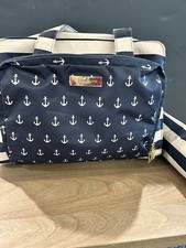 JuJuBe Be Prepared DIAPER BAG BACKPACK Admiral Blue Nautical  Changing Pad