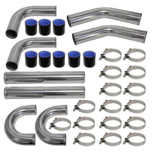 8 PCS Universal 70MM Aluminum Piping kit Turbo Boost Intercooler Pipe