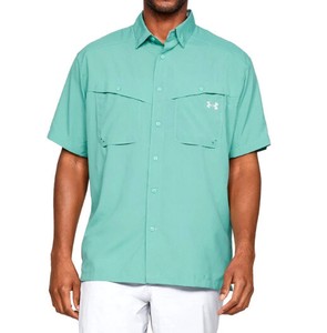 3xl armour ua chaser azure tide teal sleeve button under short shirt