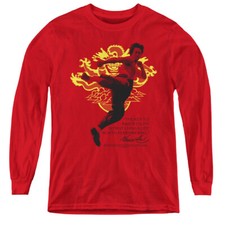 Bruce Lee Kids Long Sleeve Shirt Key to Immortality Red Tee