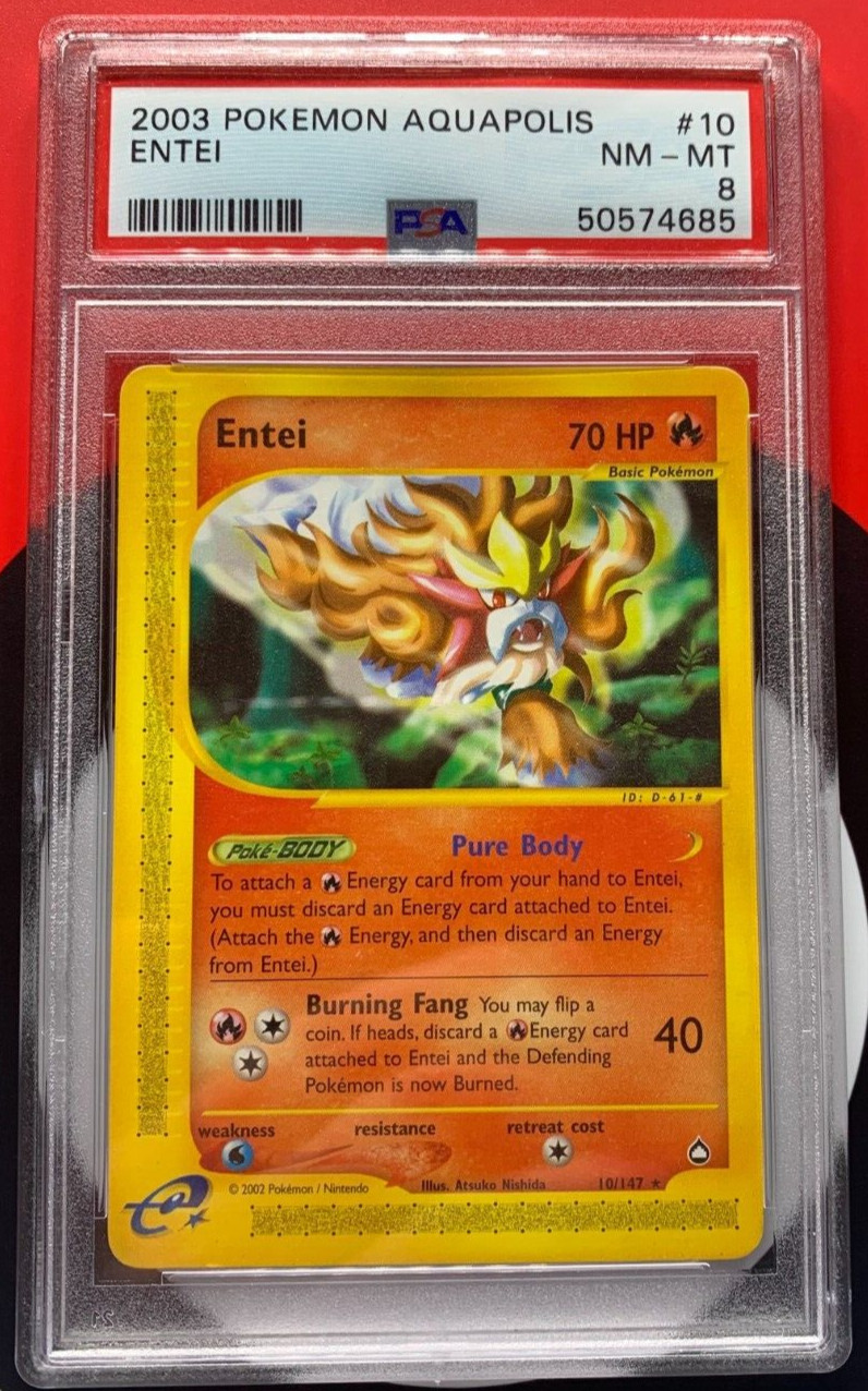 ENTEI 10/147 AQUAPOLIS Rare Pokemon Card PSA 8 NM-MT E-Reader