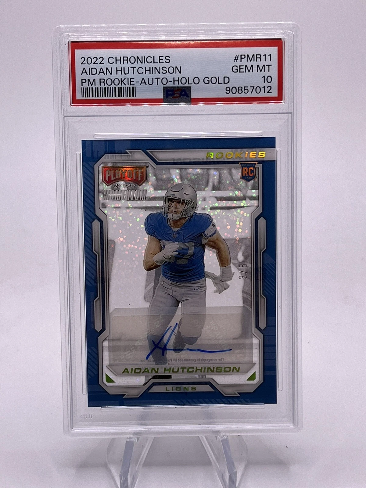 Aidan Hutchinson Panini Chronicles Playoff Momentum Rookies #PMR11 Autograph-Holo Gold