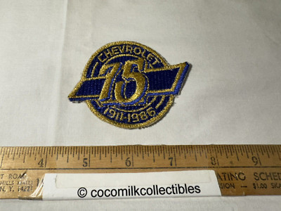 Vintage 1986 Cloth Patch Chevrolet Chevy 75 Years Anniversary 1911 to 1986 Auto