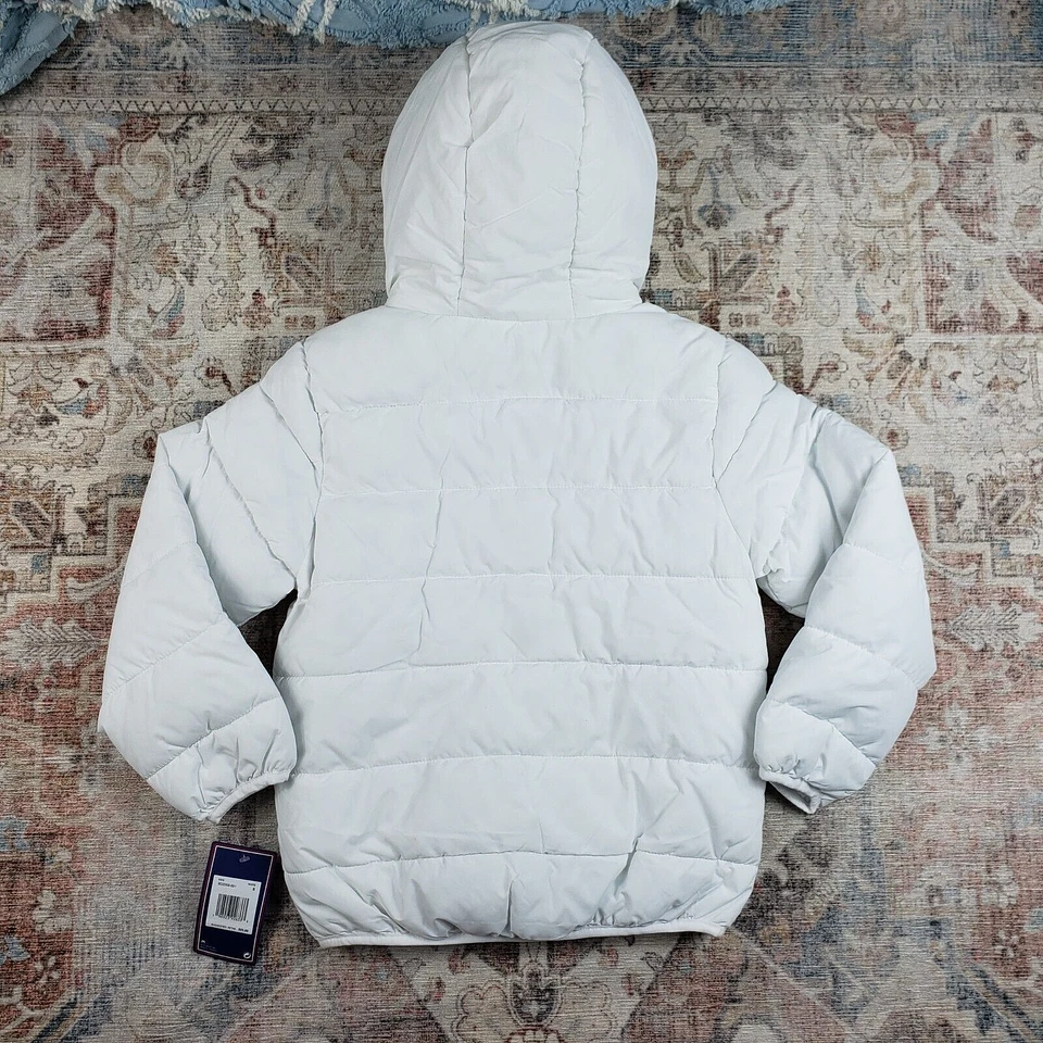 NUEVO Mighty Mac Niños Talla PEQUEÑA Puffer Cremallera Chaqueta Abrigo de Invierno con Capucha Blanco $85 Nuevo con Etiquetas Foto 2 de 4