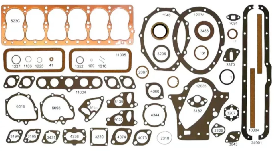 Conjunto de vedação de borracha para gaxetas de motor de 6 cilindros Plymouth Dodge Truck 1935-1948 - Imagem 2 de 4