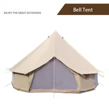 White Cotton Canvas Yurt Tent Bell Stout Round Dome Pyramid Winter Stove Jack