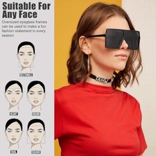 Men Women Sunglasses Design New Style Huge Large Oversized Fancy SHIELD Square