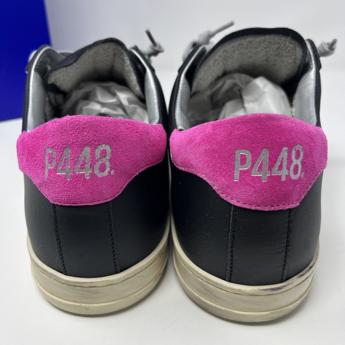 P448 John F22 Perforated Logo Sneaker Black Pink Heel Size 41 P448 Men main image 2