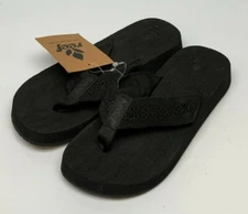 Reef Just Passing Through Women's Thong Sandal SANDY Black Size: 5-7 NEW