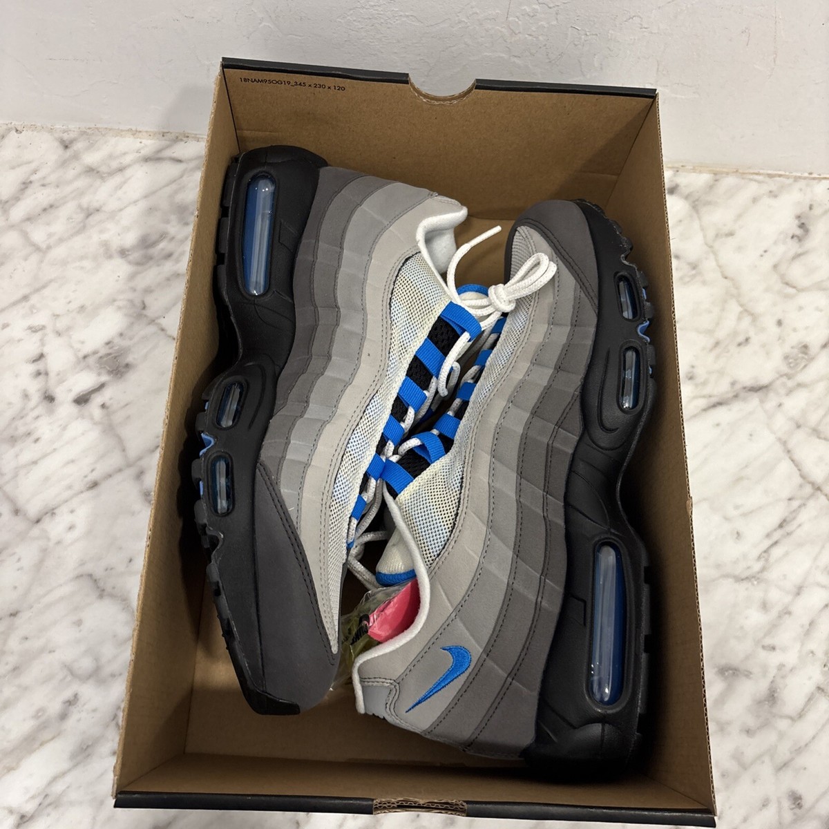 Nike Air Max 95 OG Crystal Blue 2018 AT8696-100 Size 12 Rare