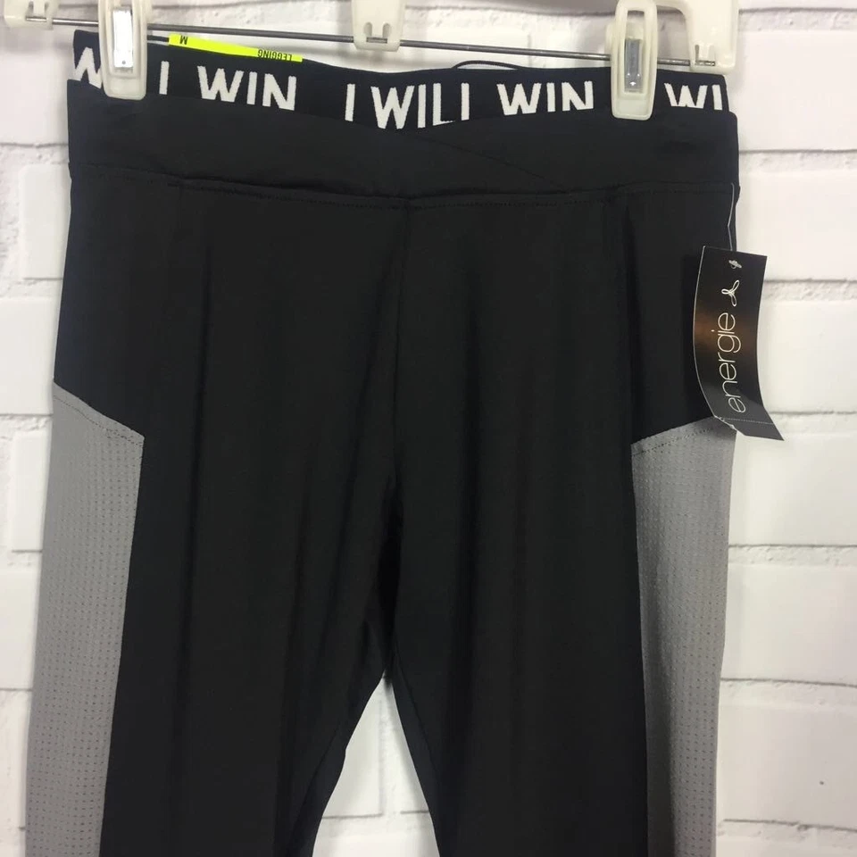 Energie Mujer Leggings Negro Gris Ajuste Adelgazante Rendimiento Elastizado Yoga Pantalones M Foto 2 de 4