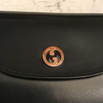 ①GUCCI Tri-Fold Wallet Interlocking G FAB! VTG100% Authentic Gucci Interlocking 