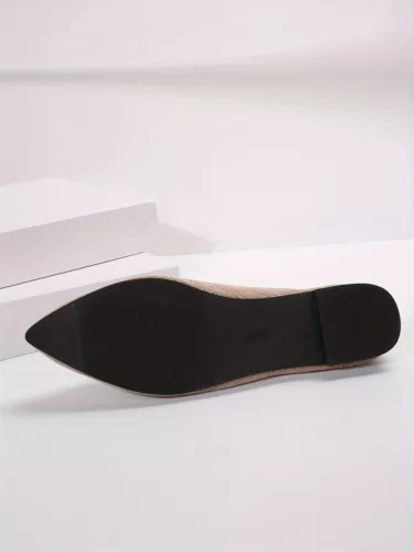 Pointed Toe Shoes Knitted Slip on Shoes Breathable Ballet Flats Loafers Comfort - Picture 15 of 29