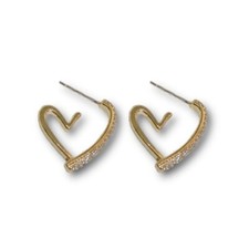 CZ Love Heart Stud Earrings for Women