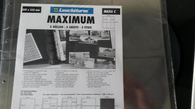 5 Leuchtturm  Hüllen Maximum MAX6 C  325x335 mm für alte Postkarten Neu - OVP 31