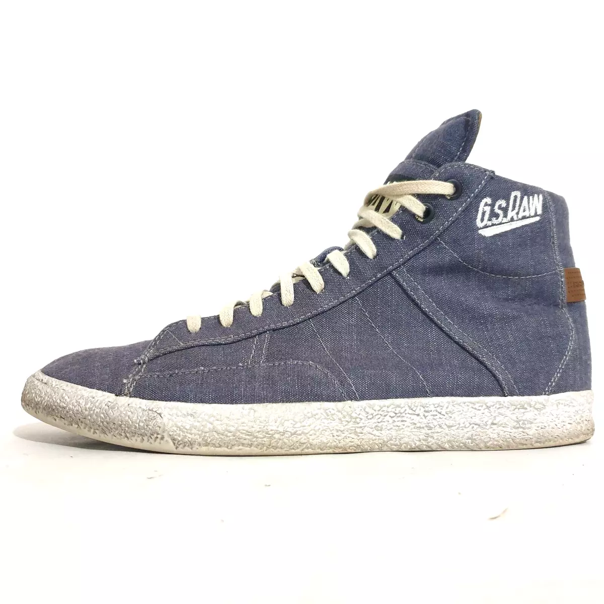G Star Raw Shoes Sz US10 UK9 EU43 Blue Denim High Top Training